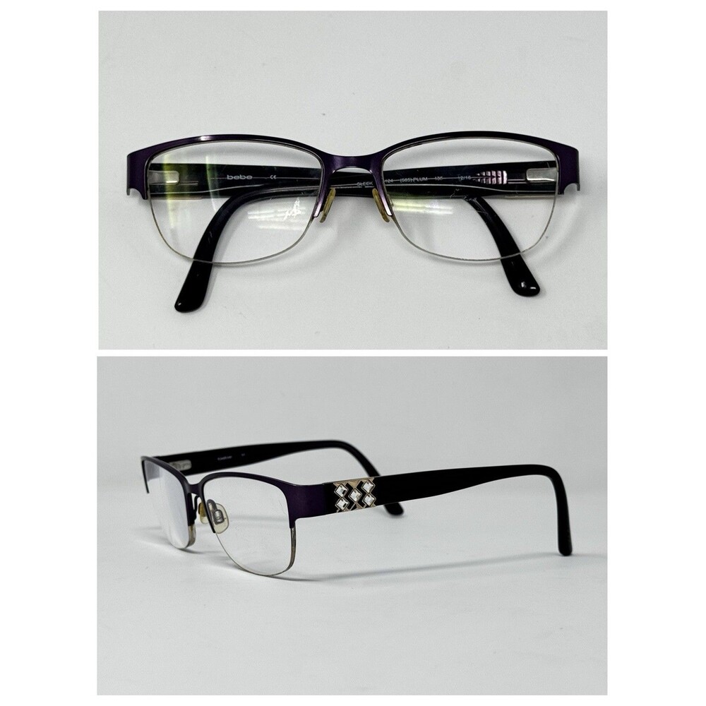 Bebe Sleek BB5124 Plum Semi Rimless Eyeglass Frames 51-16-135